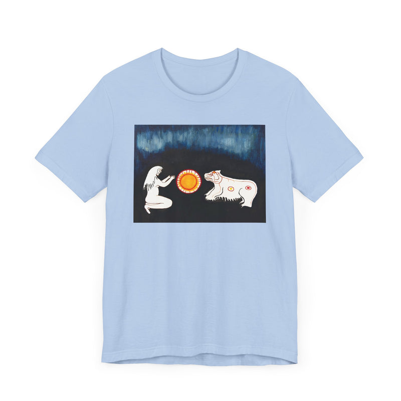 "Confrontation with Spirit Bear" by Elder Ma-Nee Chacaby - All-Genders T-shirt