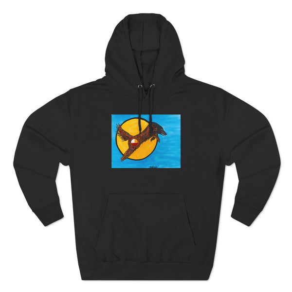 "Wolf Leaping Carry Away the Grief" by Elder Ma-Nee Chacaby - All-Genders Pullover Hoodie