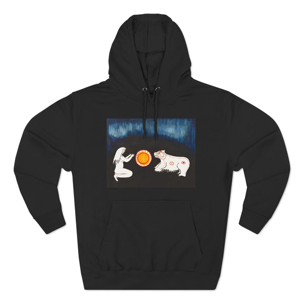 "Confrontation with Spirit Bear" by Elder Ma-Nee Chacaby - All-Genders Pullover Hoodie
