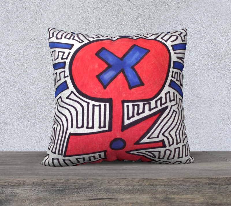 "X" by Edward K. Weatherly - Square Pillowcase